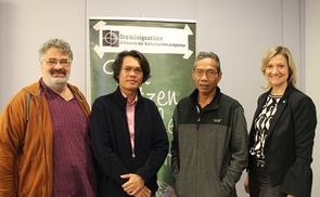 V. l.: Luggi Frauenberger (Bildungsreferent der Katholischen Jungschar der Diözese Linz), Geonathan Barro, Direktor von Agro-Eco, Diego de la Cruz Jr., und Mag.a Mayella Gabmann (Leiterin der Katholischen Jungschar der Diözese Linz)