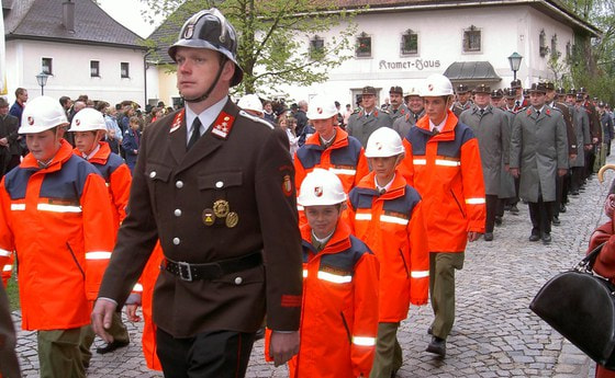 Florian-Feier der Freiw. Feuerwehr, Kirchenplatz Viechtwang